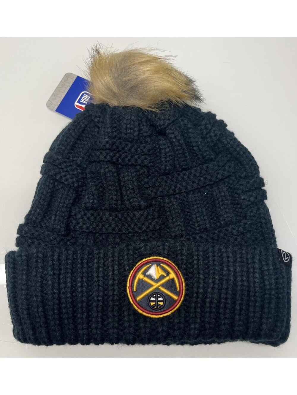 NBA Denver Nuggets Women's Cuffed Pom Beanie Cap - Brand New - One Size